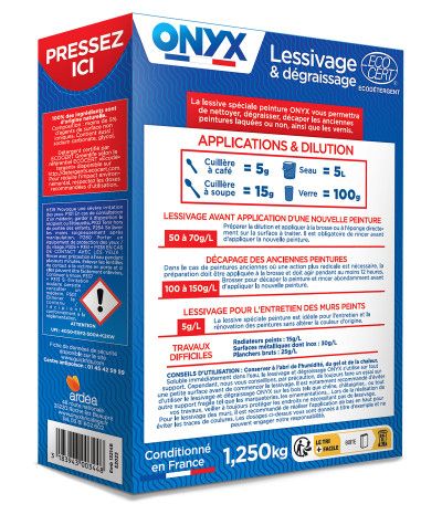 Lessivage & Dégraissage - 1,25kg Onyx recommandations d'utilisation