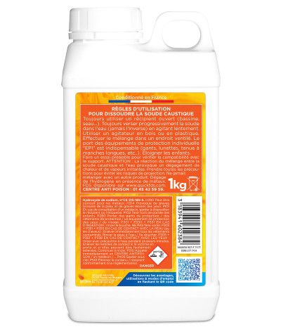 Soude Caustique - 1kg Onyx recommandations d'utilisation