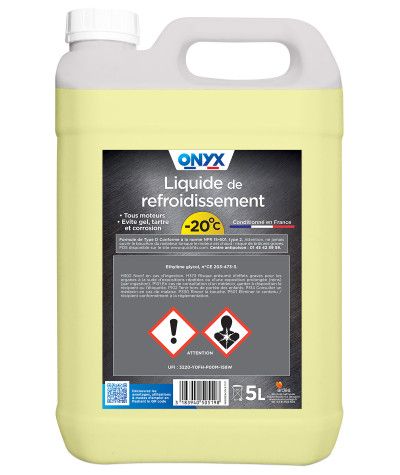 Liquide Refroidissement -20°C - 5L Onyx recommandations d'utilisation
