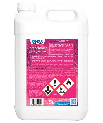 Térébenthine Pure Gemme - 5L Onyx recommandations d'utilisation