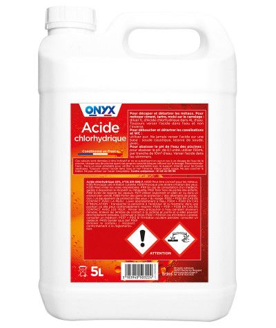 Acide Chlorhydrique 23% - 5L Onyx préventions et recommandations