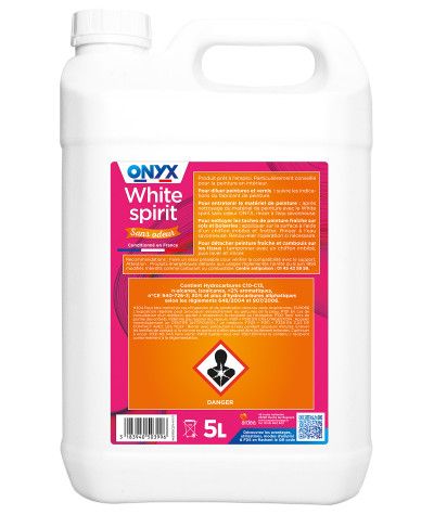 White Spirit Sans Odeur - 5L Onyx recommandations d'utilisation