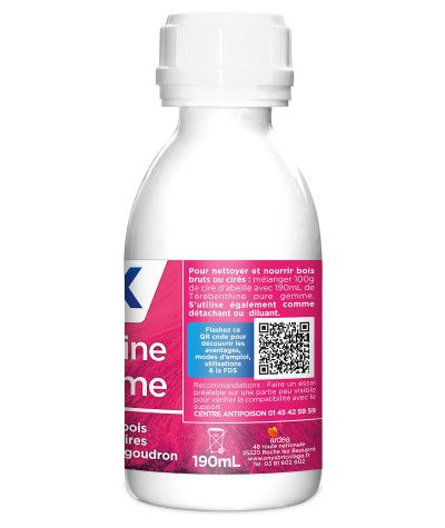 Térébenthine Pure Gemme - 190mL Onyx recommandations d'utilisation