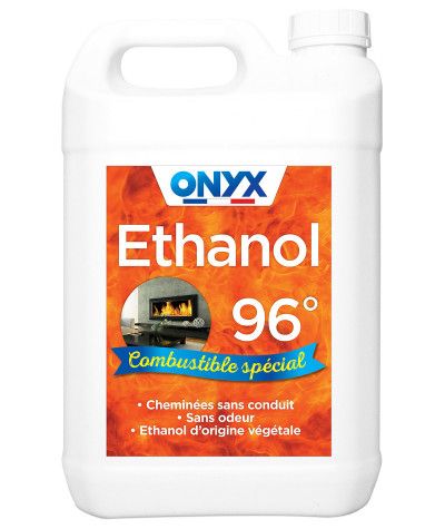 Éthanol 96% Combustible Cheminée sans conduit - 5L Onyx