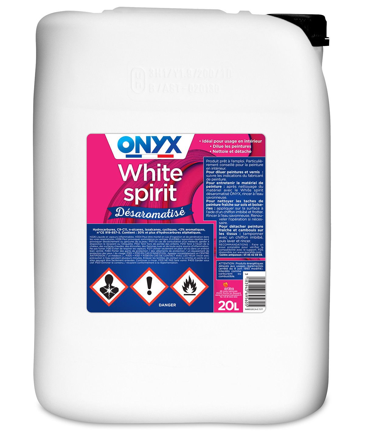White Spirit Désaromatisée - 20L Onyx