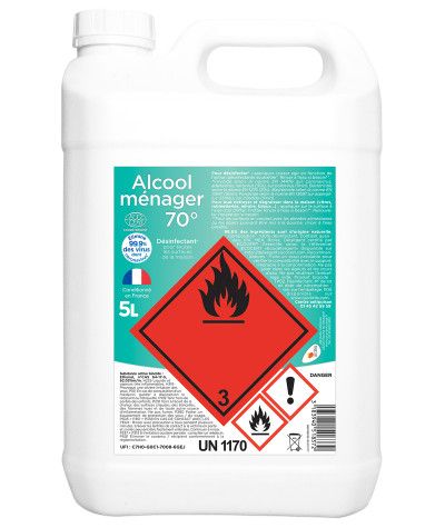 Alcool ménager 70° - 5L Onyx recommandations d'utilisation
