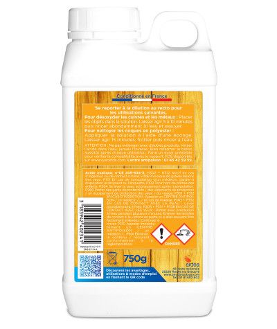 Acide Oxalique - 750g Onyx recommandations d'utilisation